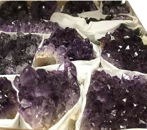 Amethyst Cluster with Iron Inclusions– Elysian Crystal Co