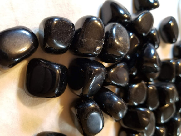 Black Obsidian Tumbled Stone, Natural Stone - Phiyani Rue