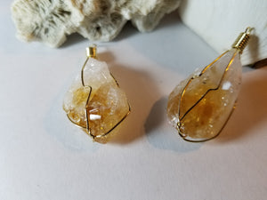 Wire Wrapped Citrine Point Pendant, Natural Pendant - Phiyani Rue