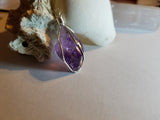 Wire Wrapped Amethyst Point Pendant, Natural Pendant - Phiyani Rue