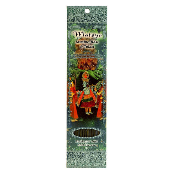 Matsya Incense Sticks - Jasmine, Rose, and Tulasi (Favorite), Incense - Phiyani Rue