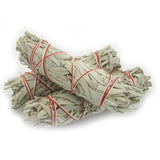 White Sage Smudge Stick - 3 Mini Bundles (4"-5"), Smudge Stick - Phiyani Rue