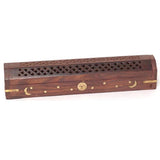 Wooden Box Burner with Storage - Moon and Star, Incense Accessories - Phiyani Rue