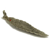 Ornate Metal Ganesh Large Leaf  - Burner, Incense Accessories - Phiyani Rue