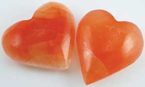 Orange Selenite Heart Stone, Natural Stone - Phiyani Rue