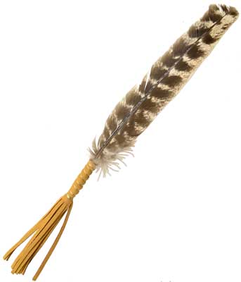 Leather wrapped smudge feather, Accessories - Phiyani Rue