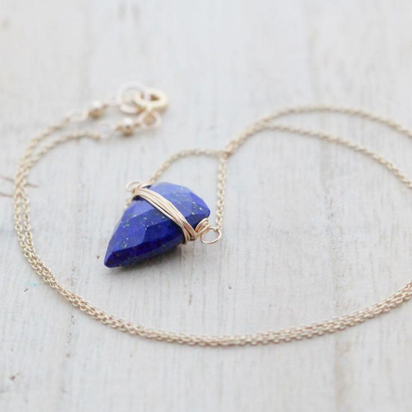 Finn Lapis Necklace "As seen on Bones", Natural Necklace - Phiyani Rue