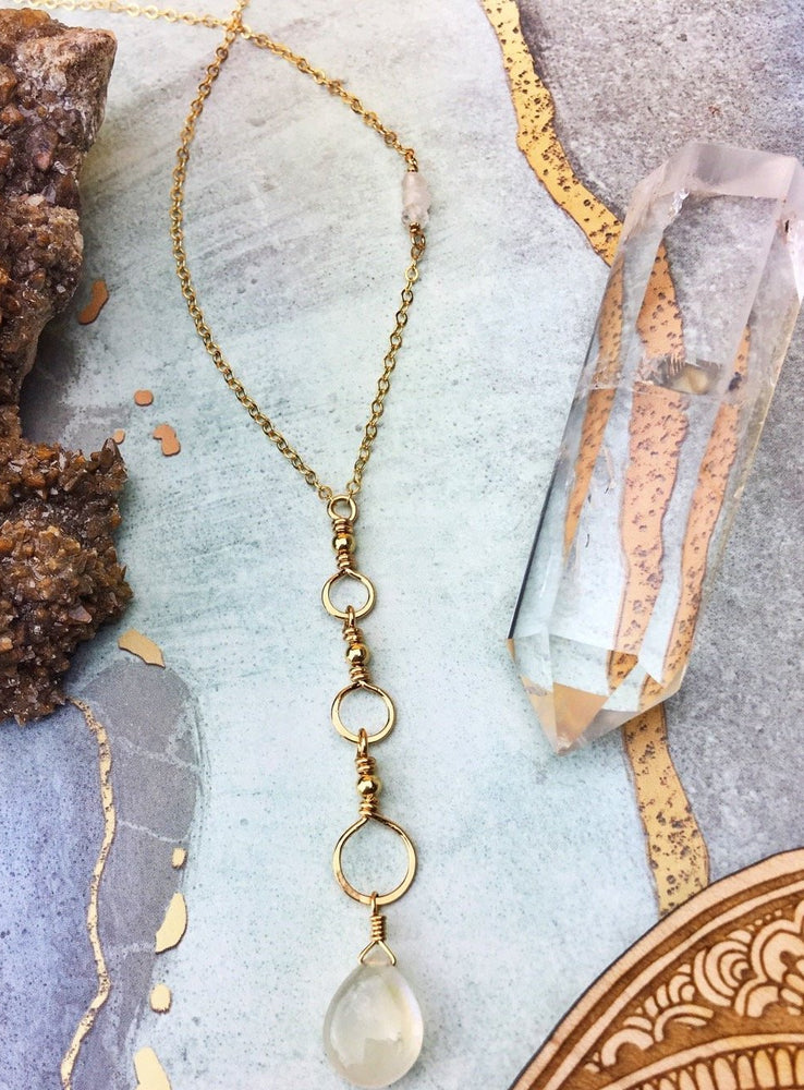 Triple Moon Necklace - 14K Gold, Natural Necklace - Phiyani Rue