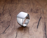 Solid Block Style Stainless Steel Men's Ring Black & Silver (Sizes 7-12), Men's Rings - Phiyani Rue