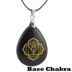 Obsidian Water Drop Chakra Pendant, Symbolic Jewelry - Phiyani Rue