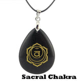 Obsidian Water Drop Chakra Pendant, Symbolic Jewelry - Phiyani Rue