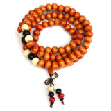 Stretchable 108*8mm Wood Mala Buddhist Prayer Beads, Mala - Phiyani Rue