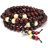Stretchable 108*8mm Wood Mala Buddhist Prayer Beads, Mala - Phiyani Rue