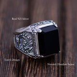 Black Obsidian Sterling Silver For Men (Sizes 7-12), Men's - Phiyani Rue