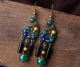 Peacock Dangle Earrings, Natural Earrings - Phiyani Rue