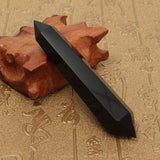 Black Obsidian Double Terminated Crystal Wand Healing, wands - Phiyani Rue