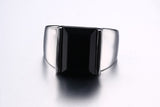 Black Onyx Stainless Steel Ring for Men (Size 7-12), Men's - Phiyani Rue