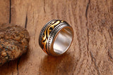 Tri-Color Stainless Steel Vine Ring Men (Sizes 8-12), Men's Rings - Phiyani Rue
