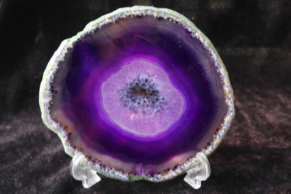 Purple Agate Slice w/ Stand, Natural Stone - Phiyani Rue
