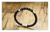 Lava stone Braided Rope Leather Bracelet for Men, Men's Bracelet - Phiyani Rue